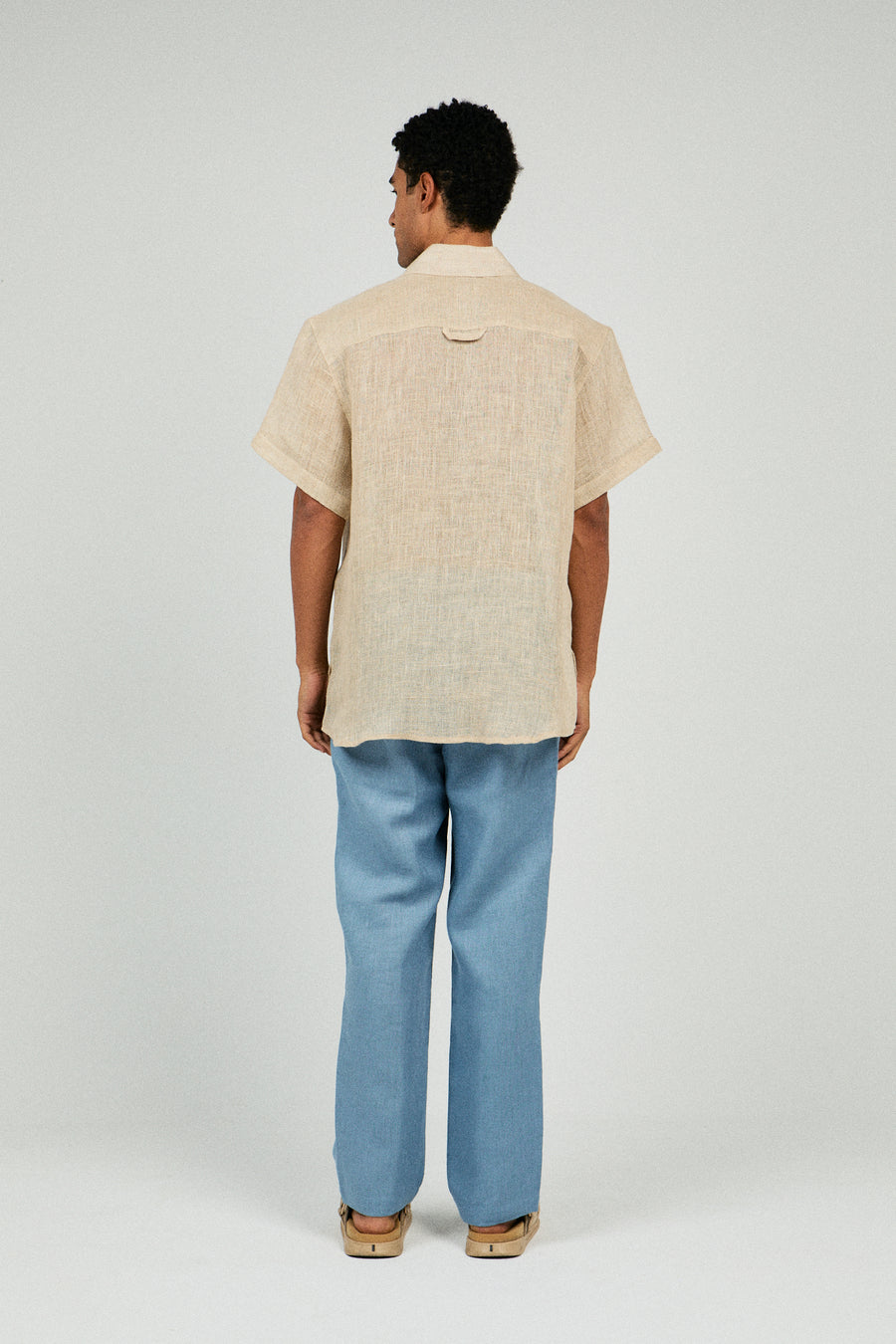 Oversized Textured Linen Shirt