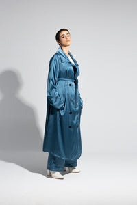 Double-Breasted Silk Trench Coat – SHOP MEROË